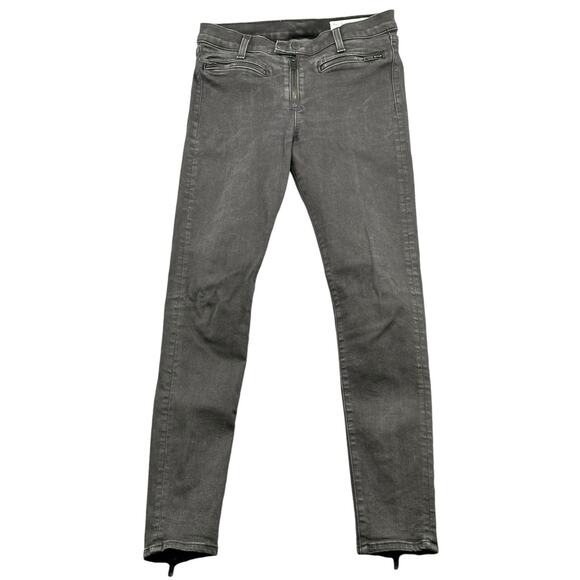 Rag & Bone Jeans Womens 28 Black Denim Skinny Ankle Zip Cotton Stretch Grunge‎ - Picture 1 of 8